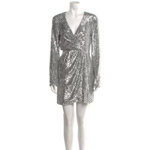 Jonathan Simkhai Silver cut  out  Sequin Dress size 2
